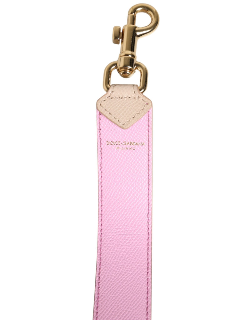 Dolce & Gabbana Beige Pink Leather Handbag Accessory Shoulder Strap - Beyzy Store - Dolce & Gabbana