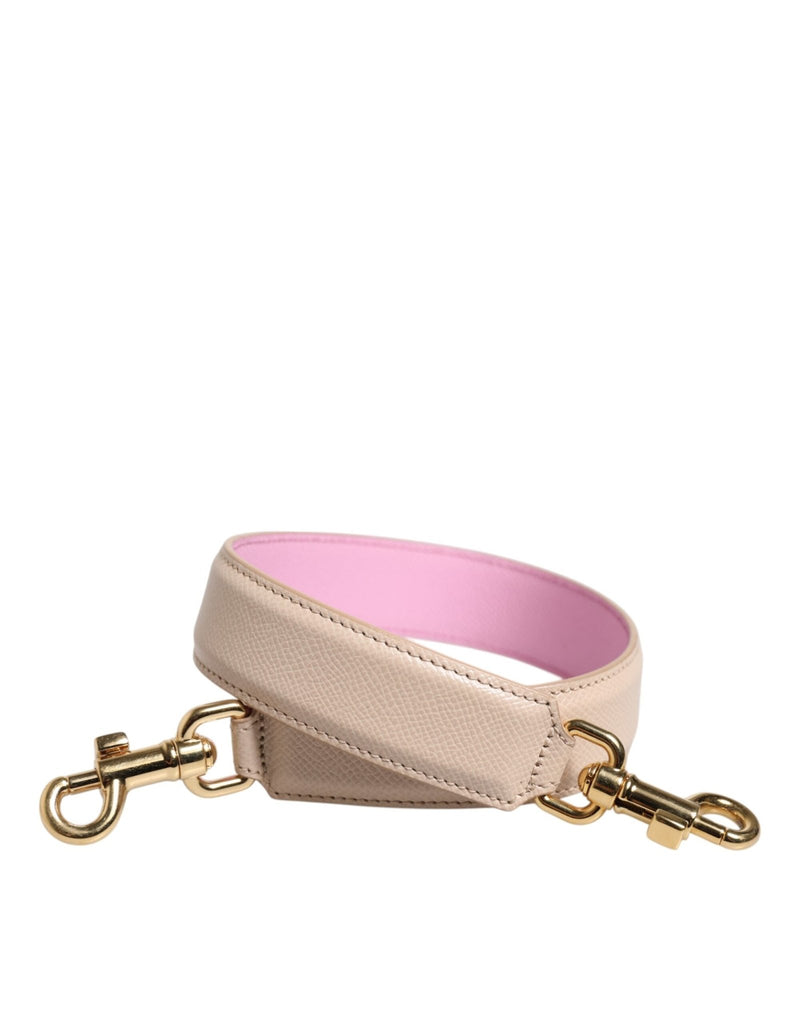 Dolce & Gabbana Beige Pink Leather Handbag Accessory Shoulder Strap - Beyzy Store - Dolce & Gabbana