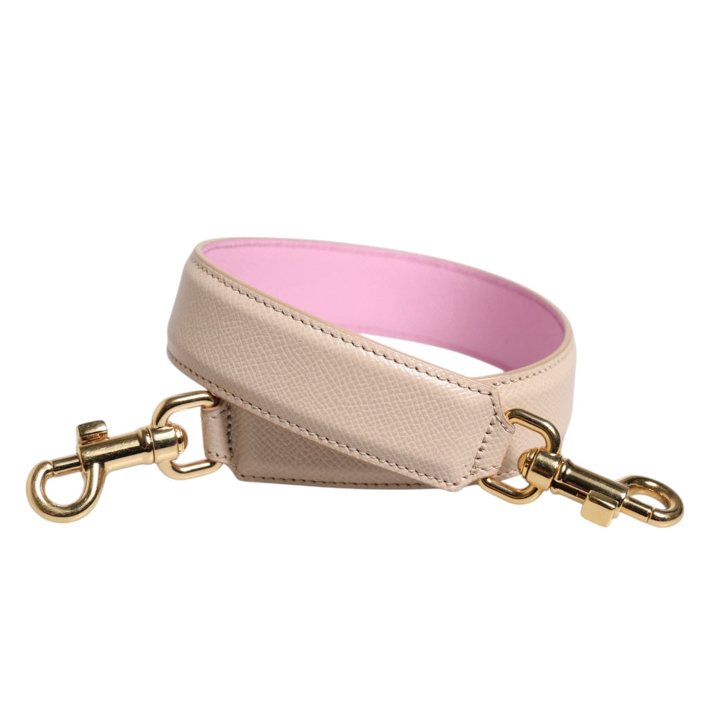 Dolce & Gabbana Beige Pink Leather Handbag Accessory Shoulder Strap - Beyzy Store - Dolce & Gabbana