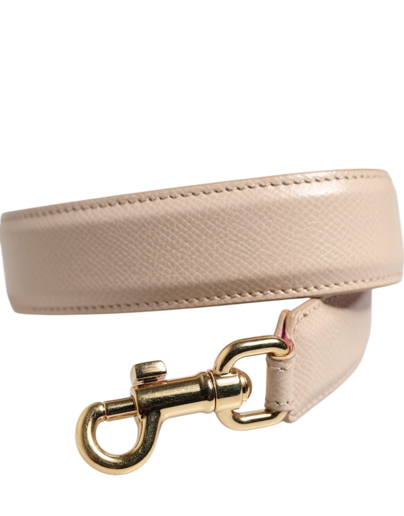 Dolce & Gabbana Beige Pink Leather Handbag Accessory Shoulder Strap - Beyzy Store - Dolce & Gabbana