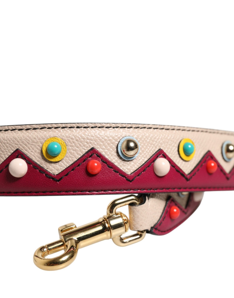 Dolce & Gabbana Beige Red Leather Handbag Accessory Shoulder Strap - Beyzy Store - Dolce & Gabbana