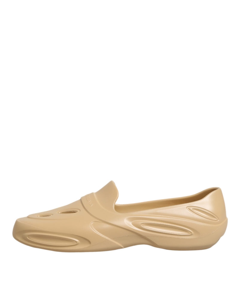 Dolce & Gabbana Beige Rubber Slides Low Top Sneakers Shoes - Beyzy Store - Dolce & Gabbana