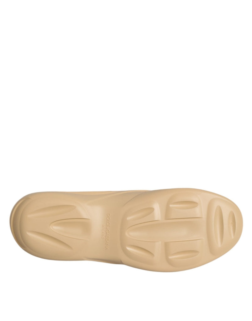 Dolce & Gabbana Beige Rubber Slides Low Top Sneakers Shoes - Beyzy Store - Dolce & Gabbana