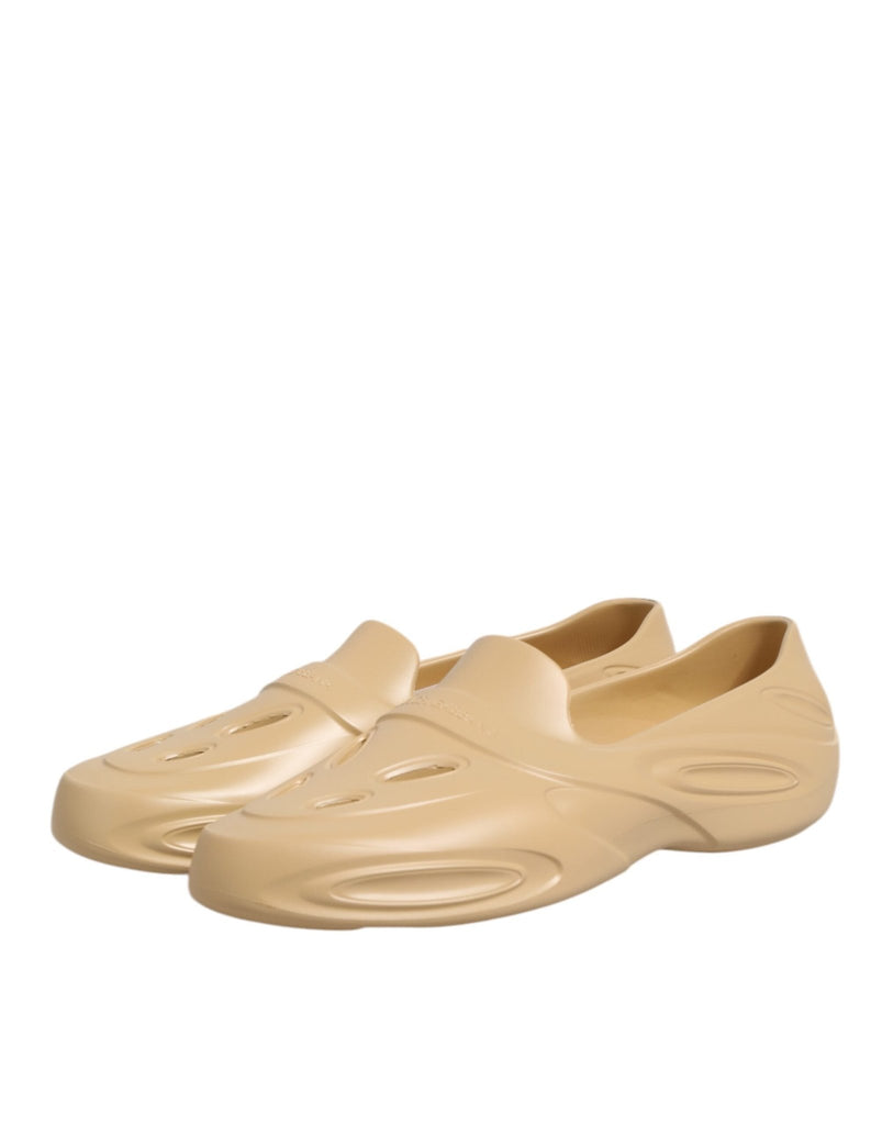 Dolce & Gabbana Beige Rubber Slides Low Top Sneakers Shoes - Beyzy Store - Dolce & Gabbana