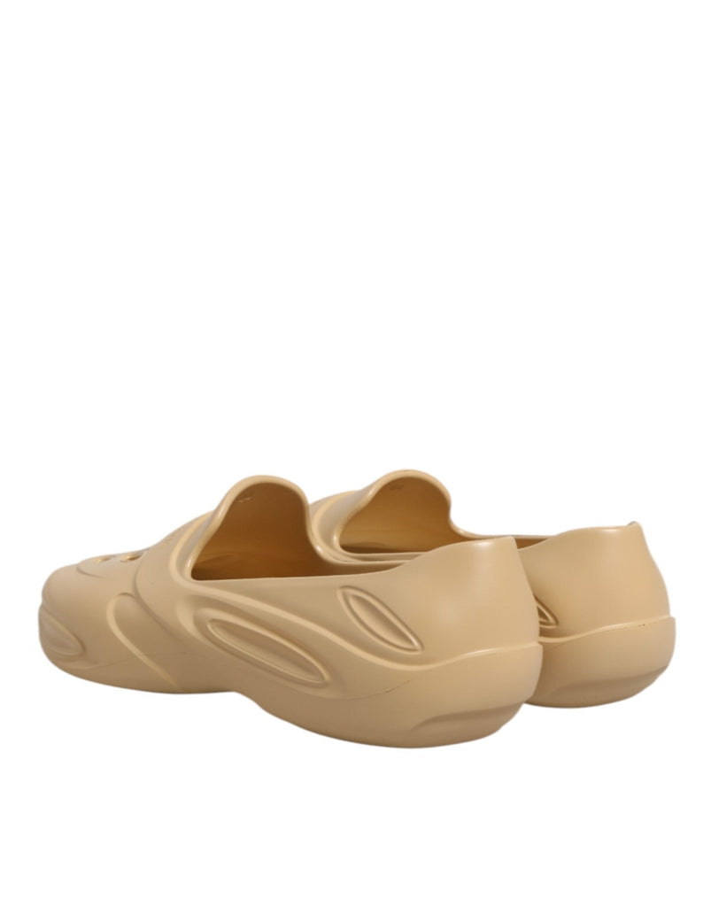 Dolce & Gabbana Beige Rubber Slides Low Top Sneakers Shoes - Beyzy Store - Dolce & Gabbana