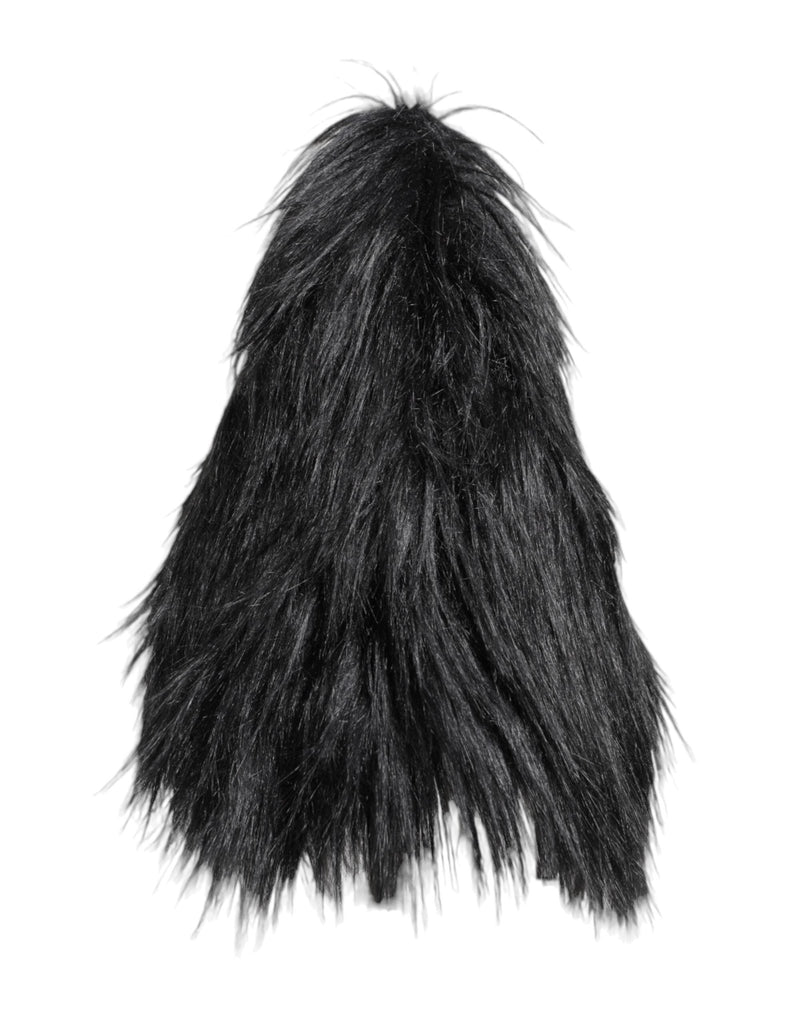 Dolce & Gabbana Black Acrylic Fur Womens Bucket Hat - Beyzy Store - Dolce & Gabbana