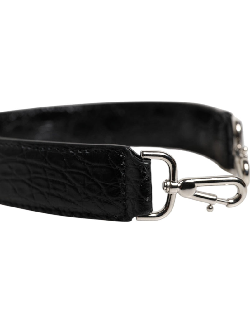 Dolce & Gabbana Black Alligator Leather Bag Shoulder Strap - Beyzy Store - Dolce & Gabbana