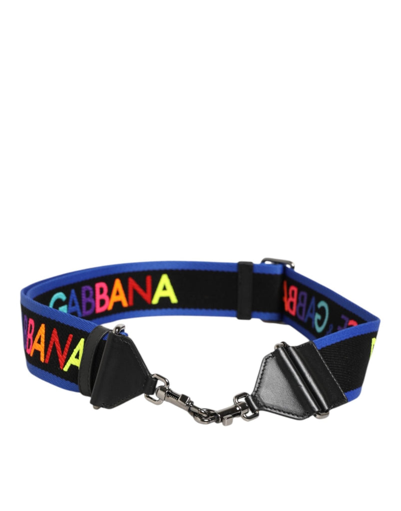 Dolce & Gabbana Black Blue Colorful Lettering Bag Handle Shoulder Strap - Beyzy Store - Dolce & Gabbana