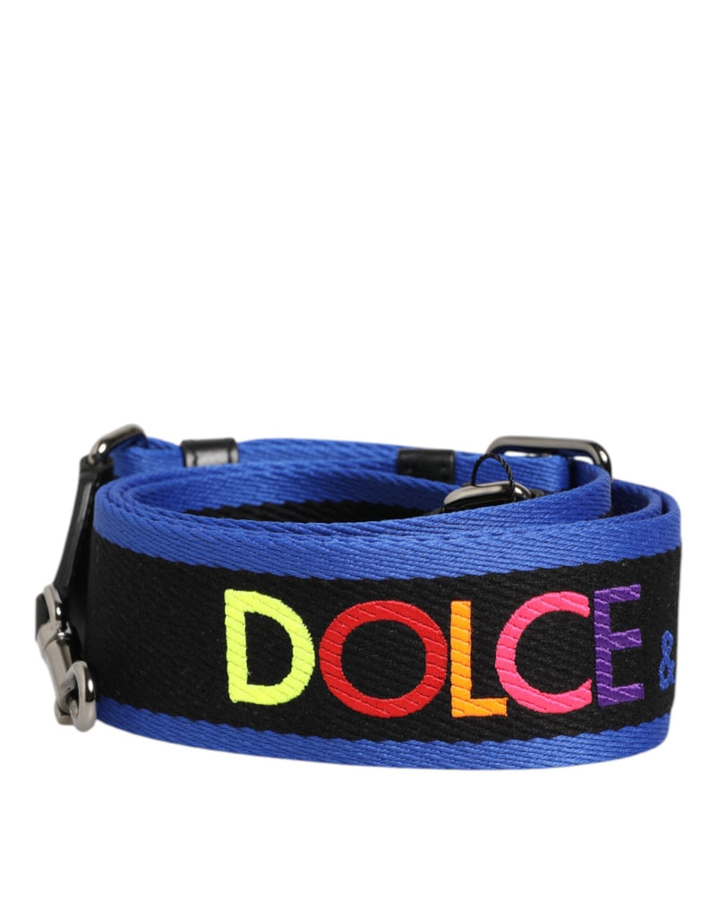 Dolce & Gabbana Black Blue Colorful Lettering Bag Handle Shoulder Strap - Beyzy Store - Dolce & Gabbana