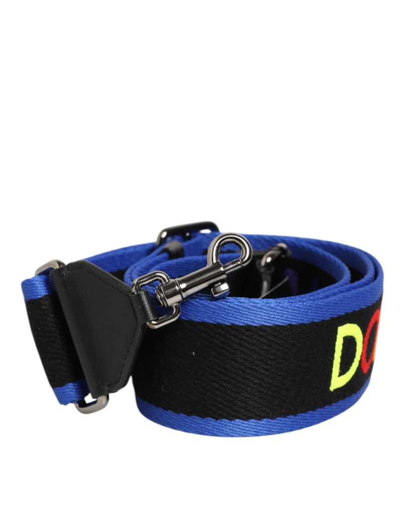 Dolce & Gabbana Black Blue Colorful Lettering Bag Handle Shoulder Strap - Beyzy Store - Dolce & Gabbana
