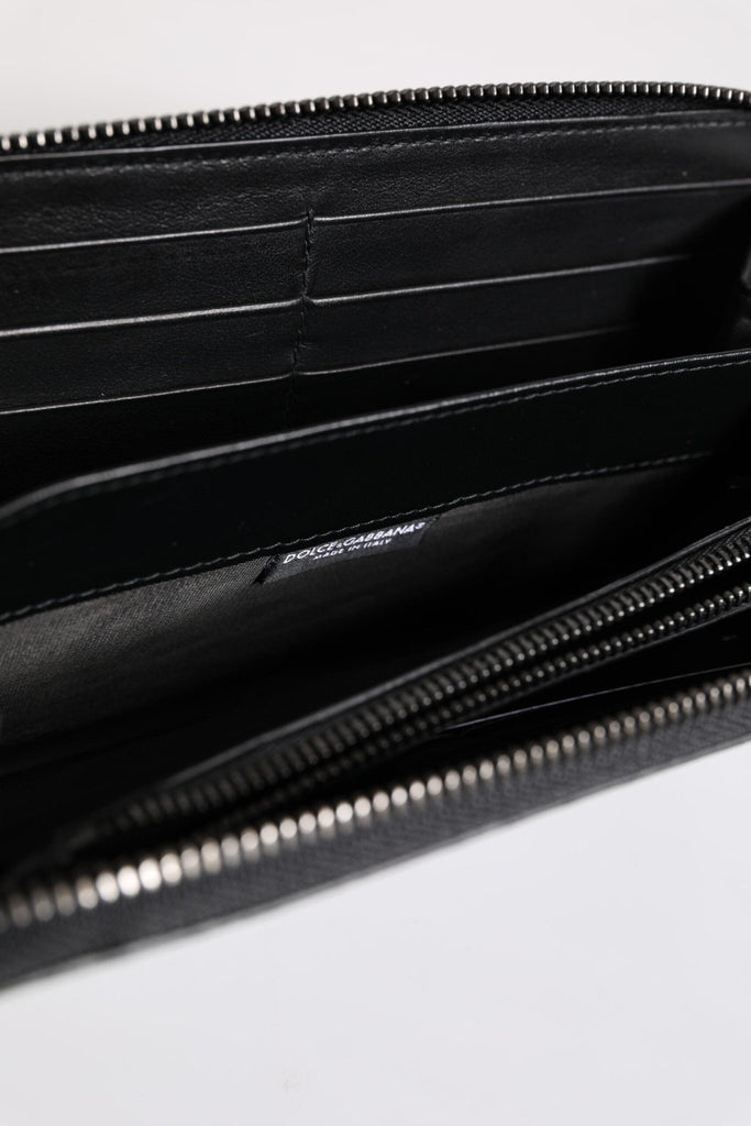 Dolce & Gabbana Black Blue Exotic Leather Embossed Continental Wallet - Beyzy Store - Dolce & Gabbana