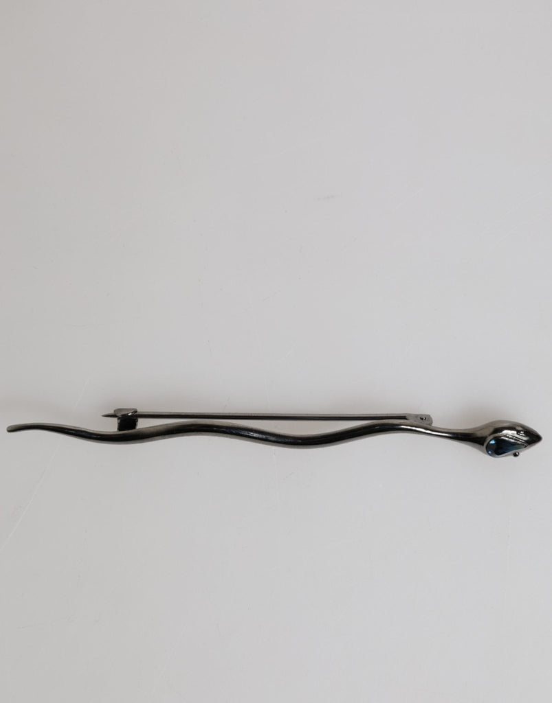 Dolce & Gabbana Black Brass Crystal Spilla Serpente Mens Brooch Pin - Beyzy Store - Dolce & Gabbana