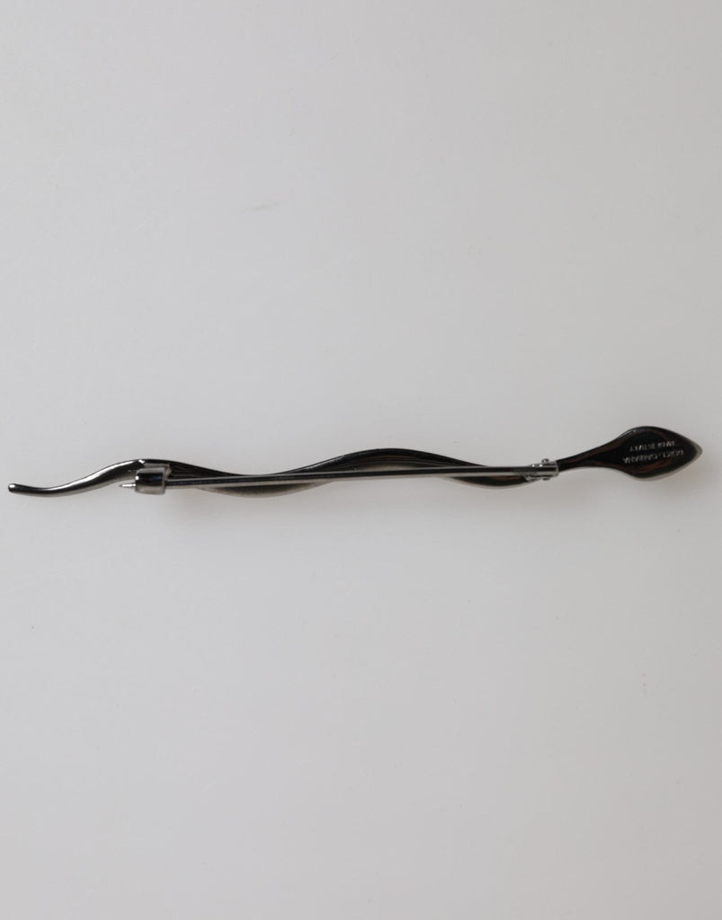 Dolce & Gabbana Black Brass Crystal Spilla Serpente Mens Brooch Pin - Beyzy Store - Dolce & Gabbana
