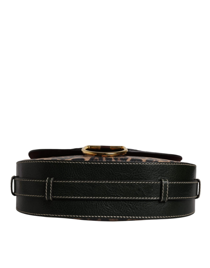 Dolce & Gabbana Black Brown Leopard Leather Shoulder Strap Bag - Beyzy Store - Dolce & Gabbana