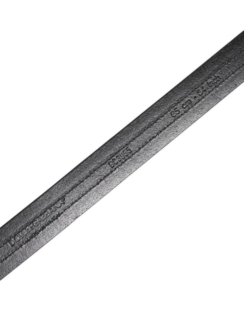 Dolce & Gabbana Black Burgundy Calfskin Metal Logo Buckle Belt - Beyzy Store - Dolce & Gabbana