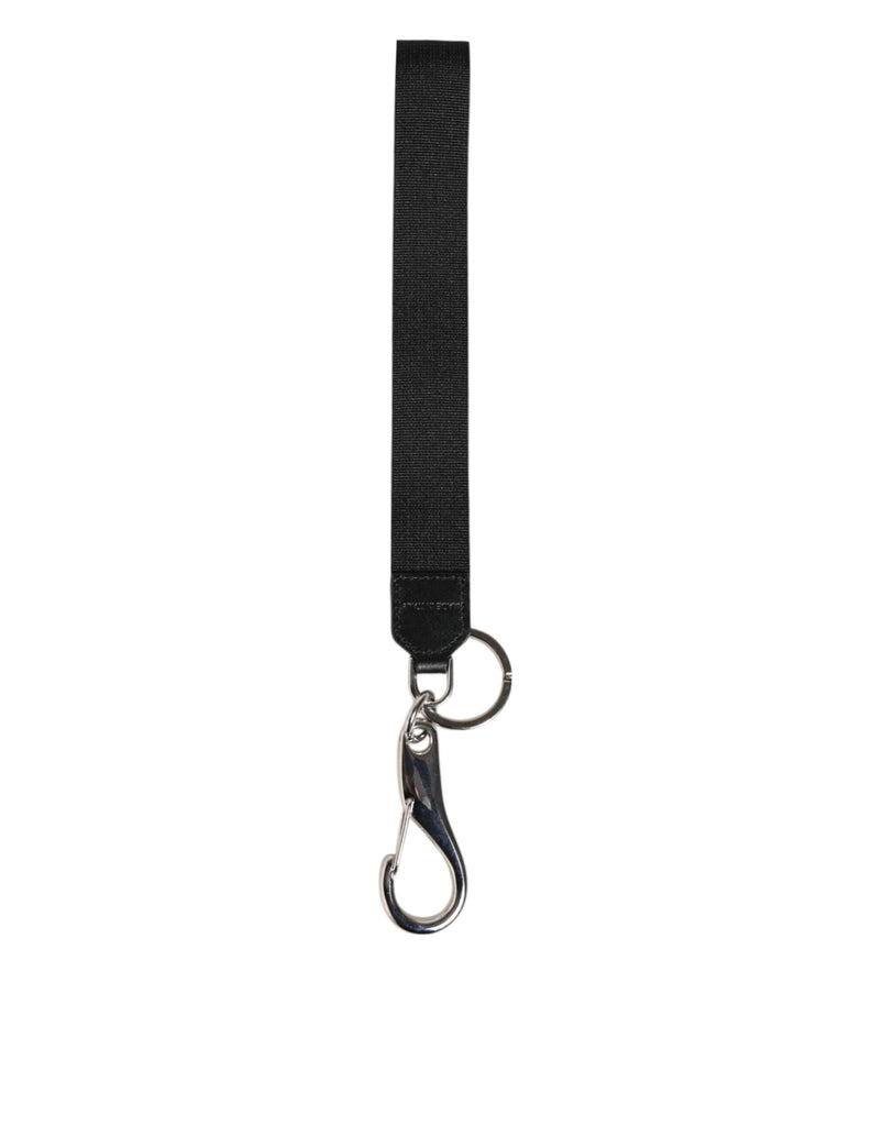 Dolce & Gabbana Black Burgundy Nylon DG Logo Crown Holder Keychain Keyring - Beyzy Store - Dolce & Gabbana