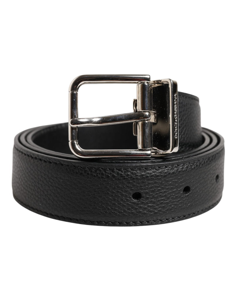 Dolce & Gabbana Black Calf Leather Classic Metal Buckle Belt - Beyzy Store - Dolce & Gabbana