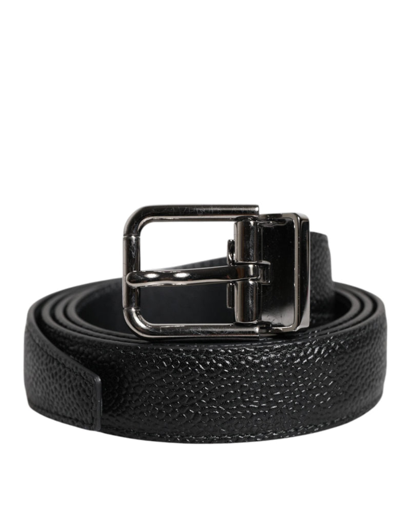 Dolce & Gabbana Black Calf Leather Classic Metal Buckle Belt - Beyzy Store - Dolce & Gabbana