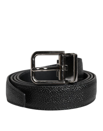 Dolce & Gabbana Black Calf Leather Classic Metal Buckle Belt - Beyzy Store - Dolce & Gabbana