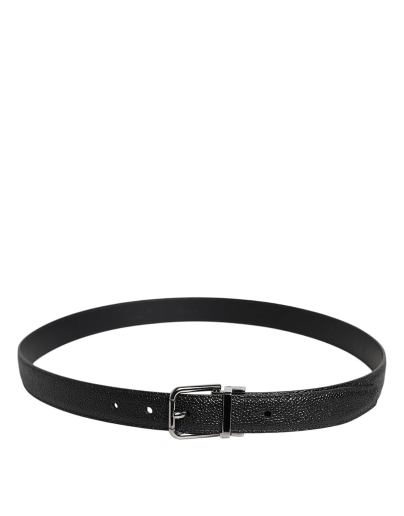 Dolce & Gabbana Black Calf Leather Classic Metal Buckle Belt - Beyzy Store - Dolce & Gabbana
