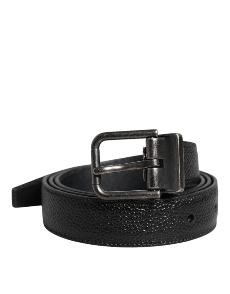Dolce & Gabbana Black Calf Leather Classic Metal Buckle Belt - Beyzy Store - Dolce & Gabbana