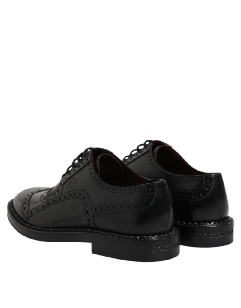 Dolce & Gabbana Black Calf Leather Derby Formal Dress Shoes - Beyzy Store - Dolce & Gabbana