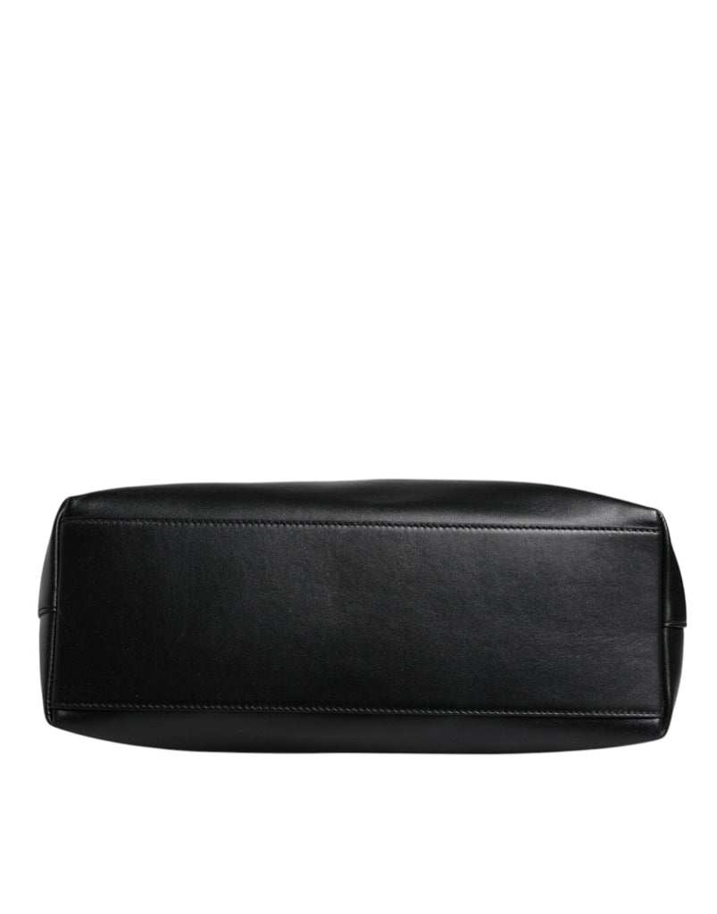Dolce & Gabbana Black Calf Leather Shopping Tote Shoulder Bag - Beyzy Store - Dolce & Gabbana