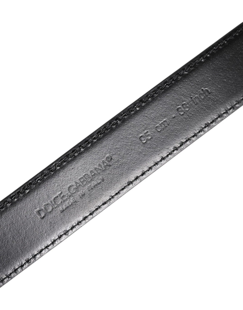 Dolce & Gabbana Black Calf Leather Silver Metal Buckle Belt - Beyzy Store - Dolce & Gabbana
