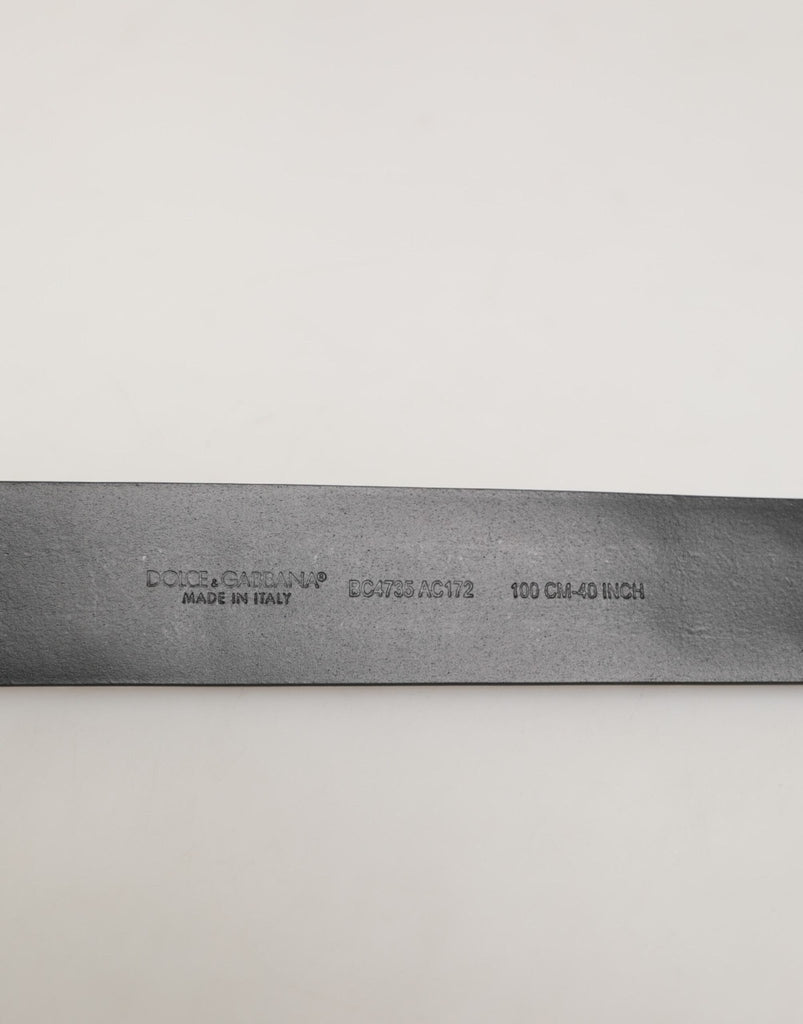 Dolce & Gabbana Black Calf Leather Studded Silver Buckle Belt - Beyzy Store - Dolce & Gabbana