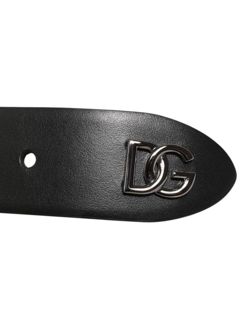 Dolce & Gabbana Black Calf Leather Studded Silver Buckle Belt - Beyzy Store - Dolce & Gabbana