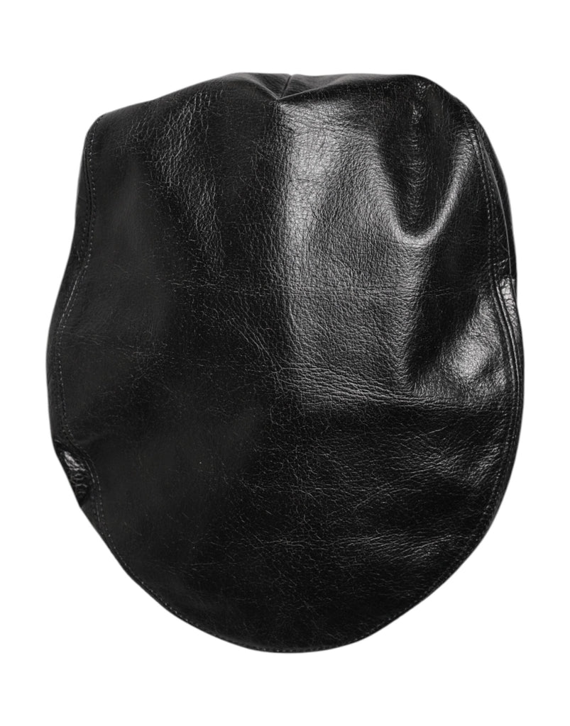 Dolce & Gabbana Black Calf Newsboy Capello Cabbie Hat - Beyzy Store - Dolce & Gabbana