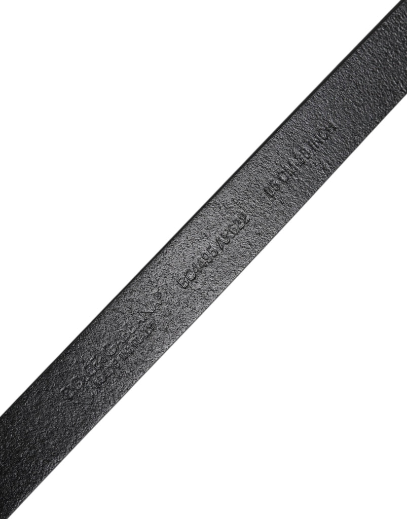 Dolce & Gabbana Black Calfskin Classic Metal Logo Buckle Belt - Beyzy Store - Dolce & Gabbana
