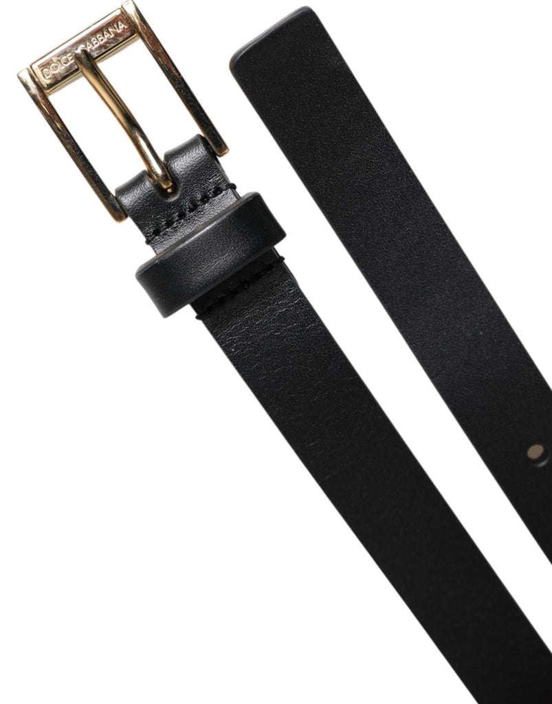 Dolce & Gabbana Black Calfskin Classic Metal Logo Buckle Belt - Beyzy Store - Dolce & Gabbana