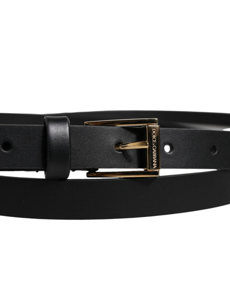 Dolce & Gabbana Black Calfskin Classic Metal Logo Buckle Belt - Beyzy Store - Dolce & Gabbana