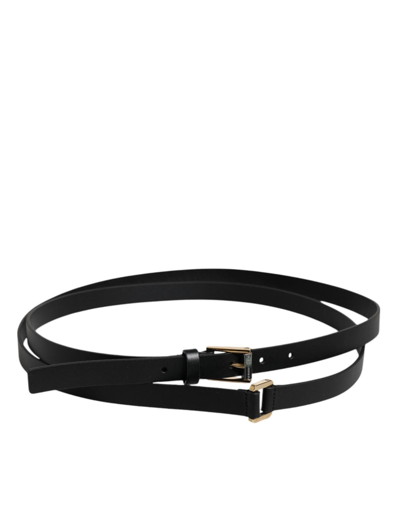 Dolce & Gabbana Black Calfskin Classic Metal Logo Buckle Belt - Beyzy Store - Dolce & Gabbana