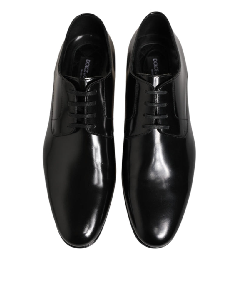 Dolce & Gabbana Black Calfskin Leather Derby Men Dress Shoes - Beyzy Store - Dolce & Gabbana