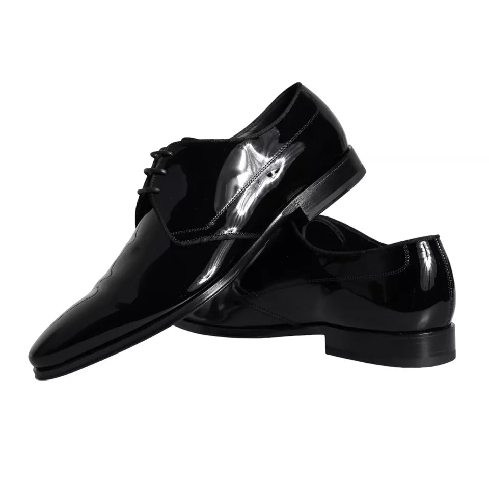 Dolce & Gabbana Black Calfskin Leather Derby Men Dress Shoes - Beyzy Store - Dolce & Gabbana