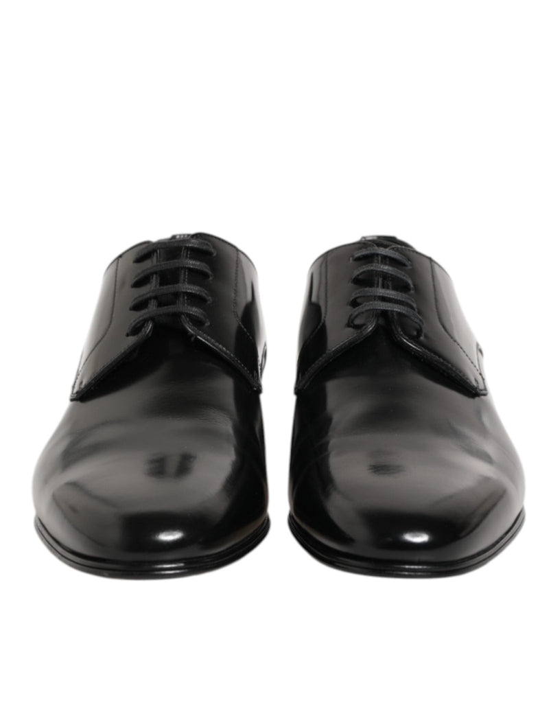 Dolce & Gabbana Black Calfskin Leather Derby Men Dress Shoes - Beyzy Store - Dolce & Gabbana