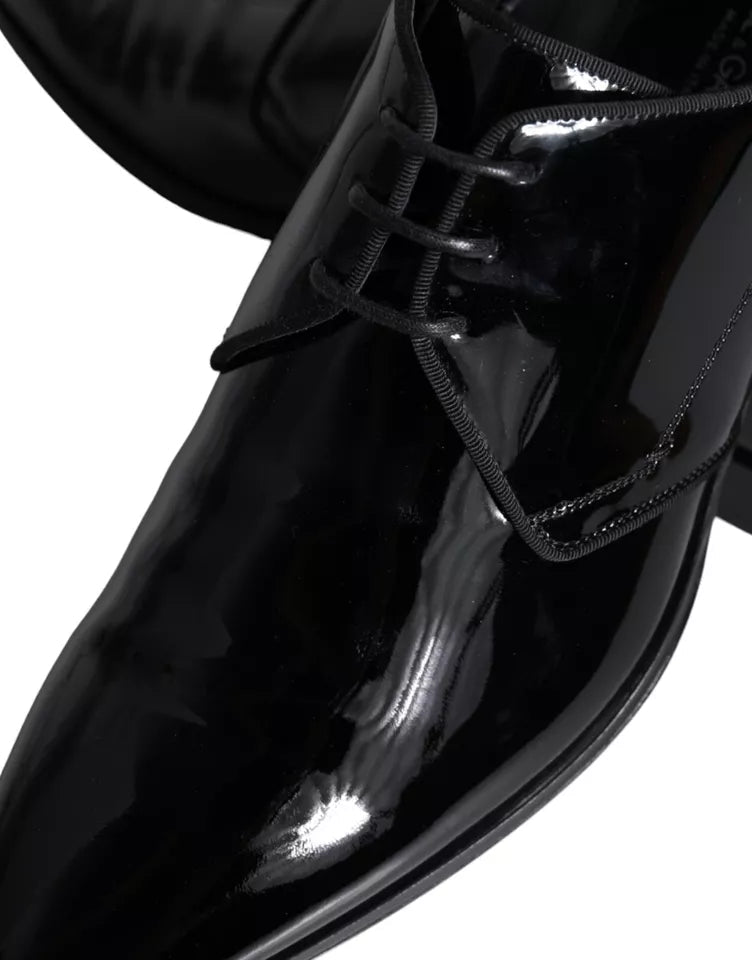 Dolce & Gabbana Black Calfskin Leather Derby Men Dress Shoes - Beyzy Store - Dolce & Gabbana