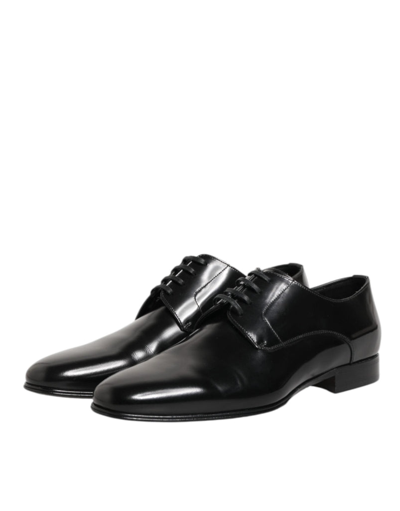 Dolce & Gabbana Black Calfskin Leather Derby Men Dress Shoes - Beyzy Store - Dolce & Gabbana