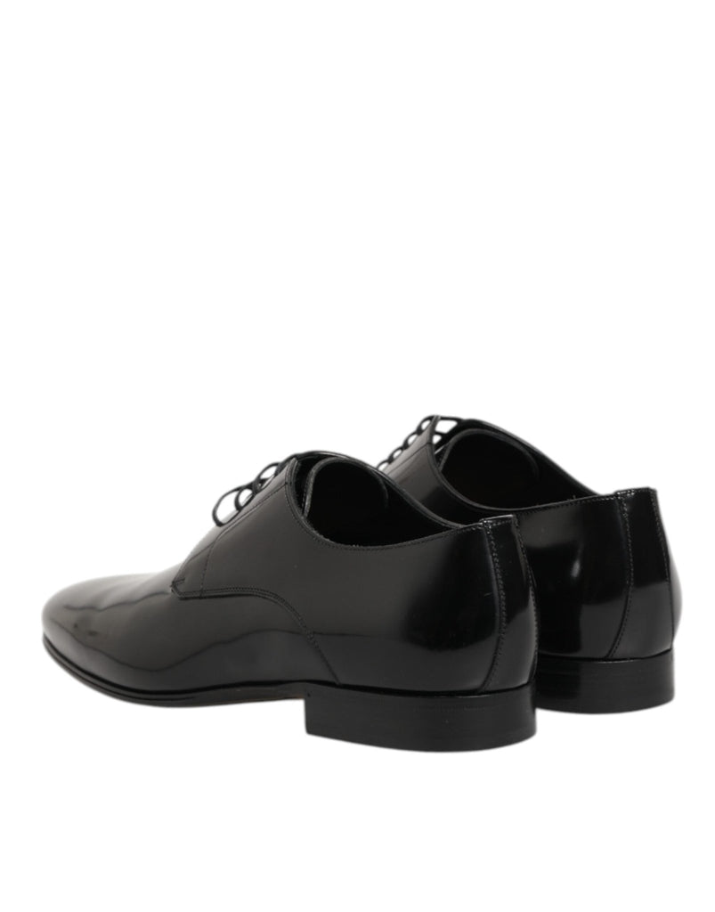 Dolce & Gabbana Black Calfskin Leather Derby Men Dress Shoes - Beyzy Store - Dolce & Gabbana