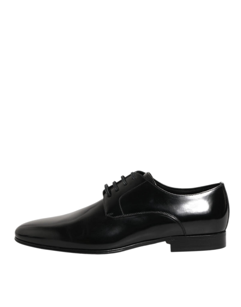 Dolce & Gabbana Black Calfskin Leather Derby Men Dress Shoes - Beyzy Store - Dolce & Gabbana