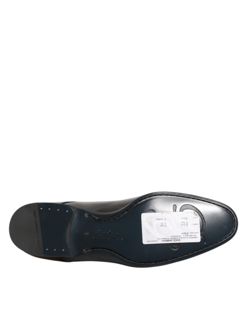 Dolce & Gabbana Black Calfskin Leather Derby Men Dress Shoes - Beyzy Store - Dolce & Gabbana