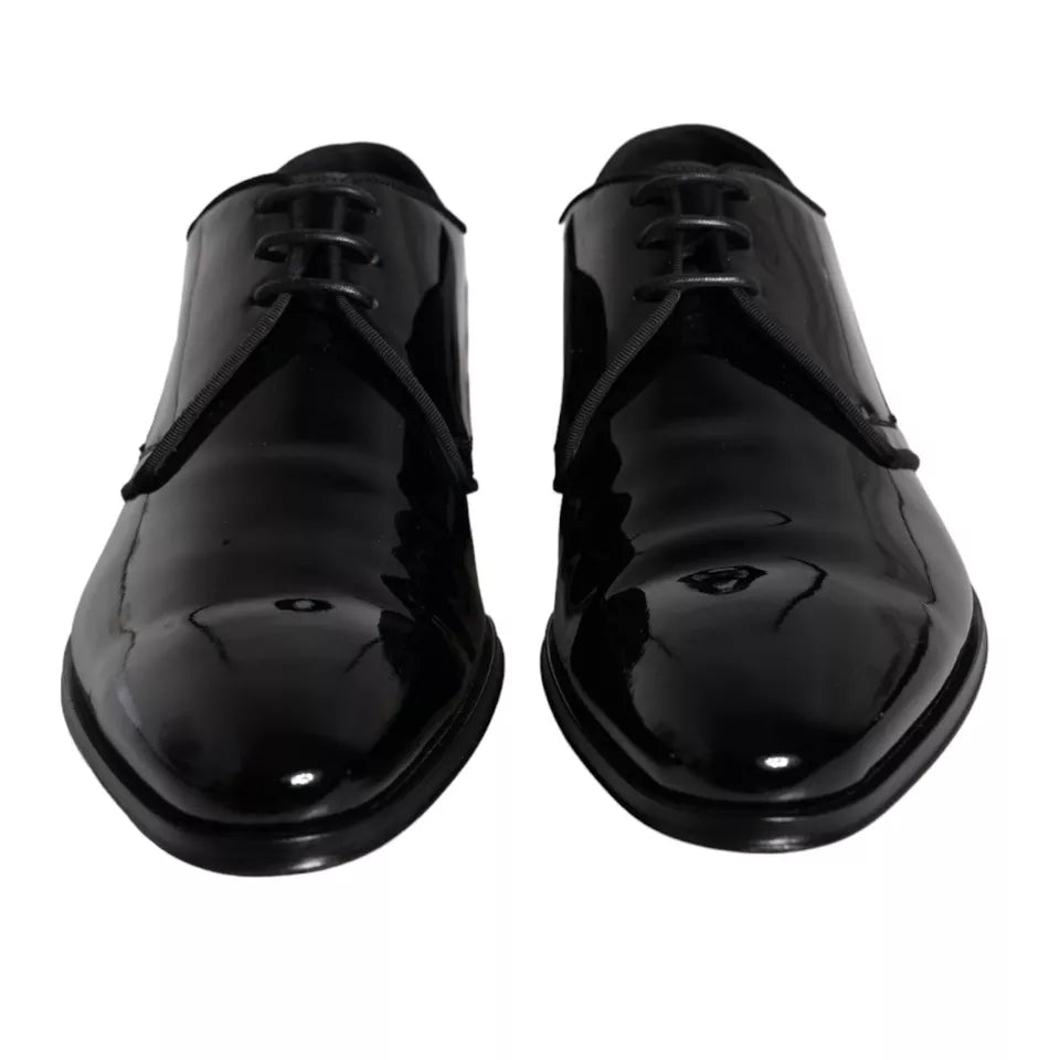 Dolce & Gabbana Black Calfskin Leather Derby Men Dress Shoes - Beyzy Store - Dolce & Gabbana