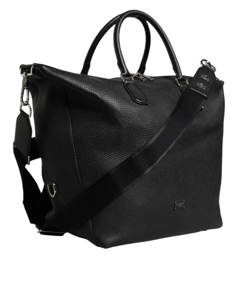 Dolce & Gabbana Black Calfskin Leather Hand Shoulder Duffle Bag - Beyzy Store - Dolce & Gabbana