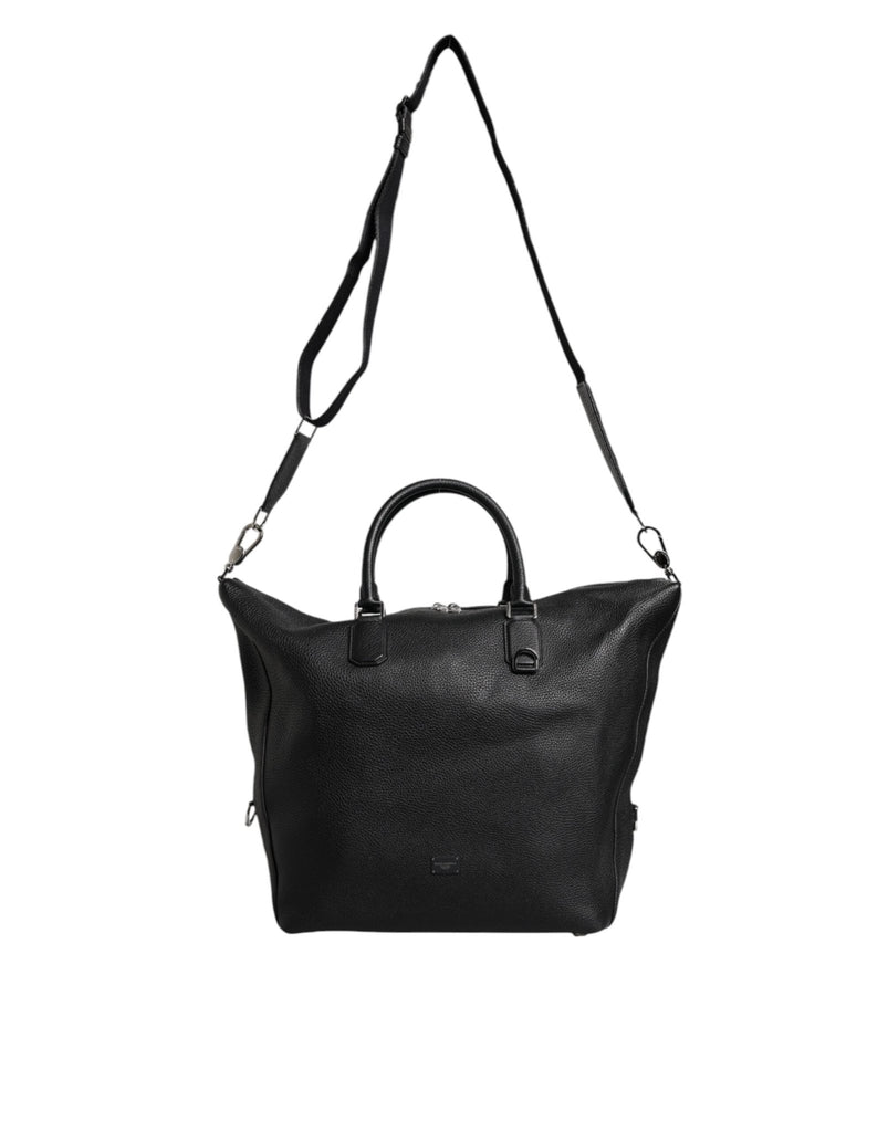 Dolce & Gabbana Black Calfskin Leather Hand Shoulder Duffle Bag - Beyzy Store - Dolce & Gabbana