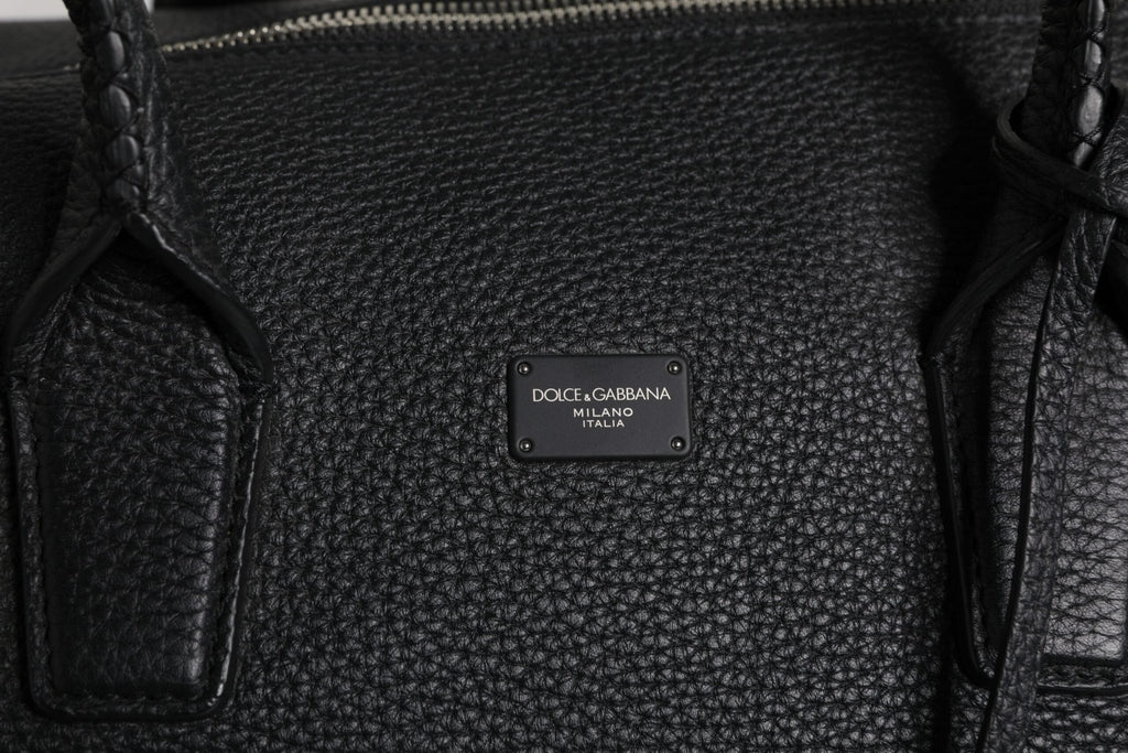 Dolce & Gabbana Black Calfskin Leather Hand Shoulder Duffle Bag - Beyzy Store - Dolce & Gabbana