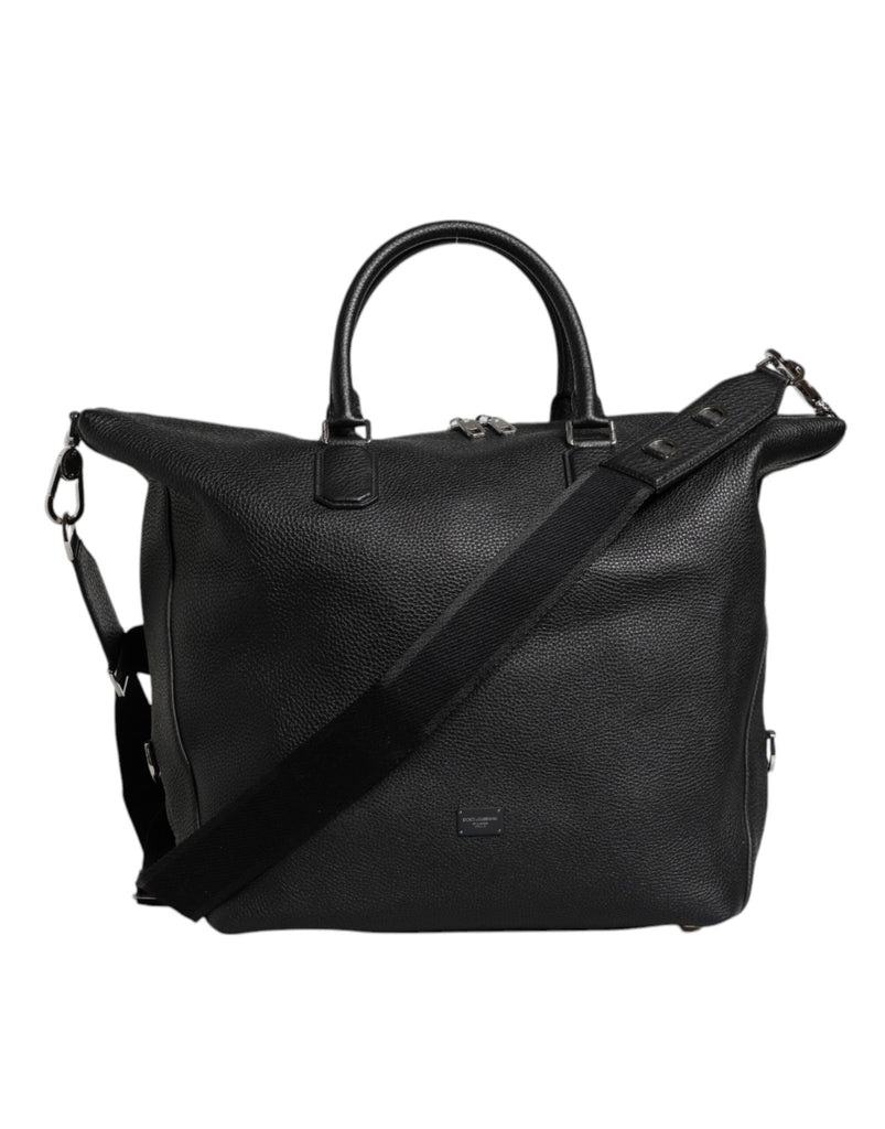 Dolce & Gabbana Black Calfskin Leather Hand Shoulder Duffle Bag - Beyzy Store - Dolce & Gabbana