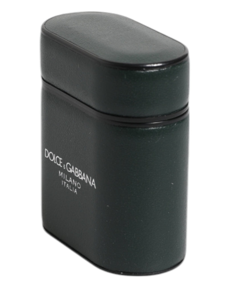 Dolce & Gabbana Black Calfskin Leather Logo Print Flip Holder Airpods Case - Beyzy Store - Dolce & Gabbana