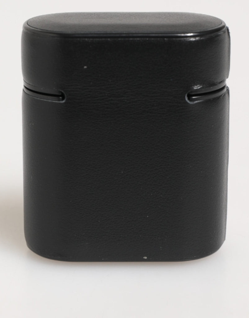 Dolce & Gabbana Black Calfskin Leather Logo Print Flip Holder Airpods Case - Beyzy Store - Dolce & Gabbana